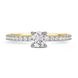 Photo of Keanu 3/4 ct tw. Diamond Round Solitaire Engagement Ring 14K Yellow Gold [BT373YE-R045]
