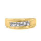 Photo of Peyton 1/8 ct tw. Mens Diamond Wedding Band 10K Yellow Gold [BT638YM]