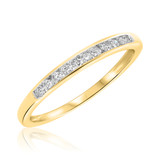 Photo of Culvera 3/8 ct tw. Diamond His and Hers Matching Wedding Band Set 14K Yellow Gold [BT585YL]