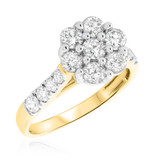 Photo of Brava 1 7/8 CT. T.W. Round Cluster Bridal Set 10K Yellow Gold [BT401YE-C000]