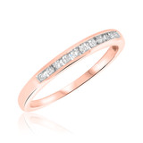 Photo of Norah 1/2 ct tw. Diamond His and Hers Matching Wedding Band Set 14K Rose Gold [BT589RL]