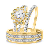 Photo of Toria 1 1/3 ct tw. Diamond Round Solitaire Trio Set 14K Yellow Gold [BT691Y-R045]