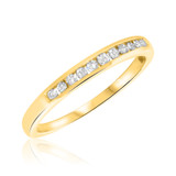 Photo of Norah 1/2 ct tw. Diamond His and Hers Matching Wedding Band Set 10K White Gold [BT589WL]