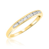 Photo of Norah 1/2 ct tw. Diamond His and Hers Matching Wedding Band Set 14K Yellow Gold [BT589YL]