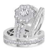 Photo of Hailee 3 1/4 ct tw. Lab Grown Diamond Round Solitaire Trio Set 14K White Solid Gold [BT1424W-L070]