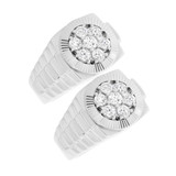 Photo of Emery 2 ct tw. Diamond Same Sex Mens Band Set 14K White Gold [WM621W]