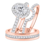 Photo of Soban 2 ct tw. Diamond Oval Solitaire Trio Set 10K Rose Gold [BT362R-V070]