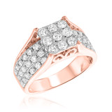 Photo of Mina 2 3/8 Carat T.W. Diamond Princess Cluster Bridal Set 10K Rose Gold [BT403RE-C000]