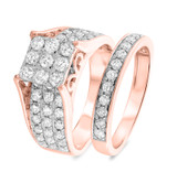 Photo of Mina 2 3/8 Carat T.W. Princess Cluster Bridal Set 14K Rose Gold [BR403R-C000]