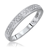 Photo of Claresta 1 ct tw. Round Solitaire Trio Set 14K White Gold [BT557WL]
