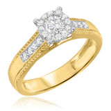 Photo of Leia 1/2 ct tw. Round Cluster Engagement Ring 14K Yellow Gold [BT517YE-C000]