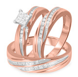 Photo of Princess Adalyn 1/2 ct tw. Princess Cluster Trio Set 10K Rose Gold [BT520R-C000]