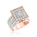 Photo of Lafayette 3 1/3 CT. T.W. Diamond Princess Cluster Bridal Set 10K Rose Gold [BT406RE-C000]