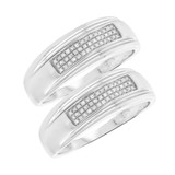 Photo of Peyton 1/4 ct tw. Diamond Same Sex Mens Band Set 10K White Gold [WM638W]
