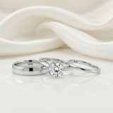 Photo of Allonia 1 ct tw. Diamond Round Solitaire Trio Set 14K White Gold [BT375W-R095]