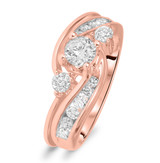 Photo of Lanie 1 Carat T.W. Diamond Round Solitaire Bridal Set 14K Rose Gold [BR565R-R045]