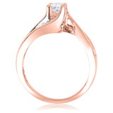 Photo of Lanie 1 Carat T.W. Diamond Round Solitaire Bridal Set 14K Rose Gold [BT565RE-R045]