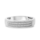 Photo of Eloise 1/5 ct tw. Diamond His and Hers Matching Wedding Band Set 10K White Gold [BT641WM]