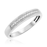 Photo of Eloise 1/5 ct tw. Diamond His and Hers Matching Wedding Band Set 14K White Gold [BT641WL]