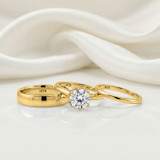 Photo of Allonia 1 ct tw. Diamond Round Solitaire Trio Set 10K Yellow Gold [BT375Y-R095]