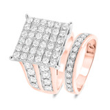 Photo of Esme 3 1/3 Carat T.W. Diamond Princess Cluster Bridal Set 10K Rose Gold [BR408R-C000]