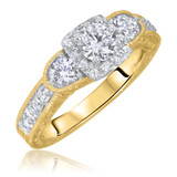 Photo of Danica 2 ct tw. Diamond Round Solitaire Trio Set 10K Yellow Gold [BT571YE-R045]