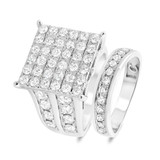 Photo of Esme 3 1/3 Carat T.W. Diamond Princess Cluster Bridal Set 10K White Gold [BR408W-C000]