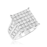 Photo of Esme 3 1/3 Carat T.W. Diamond Princess Cluster Bridal Set 10K White Gold [BT408WE-C000]
