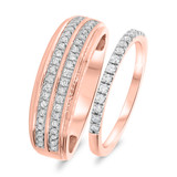 Photo of Carson 1/2 ct tw. Diamond Wedding Band Set 10K Rose Gold [WB682R]