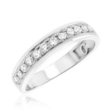 Photo of Esme 3 1/3 Carat T.W. Diamond Princess Cluster Bridal Set 14K White Gold [BT408WL]