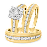 Photo of Sidney 7/8 ct tw. Round Cluster Trio Set 10K Yellow Gold [BT644Y-C000]