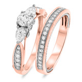 Photo of Myla 1 1/5 Carat T.W. Diamond Round Solitaire Bridal Set 10K Rose Gold [BR450R-R045]