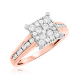 Photo of Emmanuelle 1 1/10 ct tw. Princess Cluster Trio Set 10K Rose Gold [BT645RE-C000]