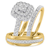 Photo of Montana 1 3/8 ct tw. Round Solitaire Trio Set 10K Yellow Gold [BT698Y-R023]