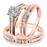 Photo of Tallulah 3/4 ct tw. Round Cluster Trio Set 10K Rose Gold [BT524R-C000]