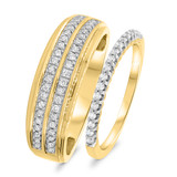 Photo of Toria 1/2 ct tw. Diamond Wedding Band Set 14K Yellow Gold [WB691Y]
