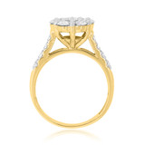 Photo of Brava 1 1/2 ct tw. Round Cluster Engagement Ring 14K Yellow Gold [BT401YE-C000]