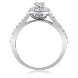 Photo of Demi 1 CT. T.W. Cushion Solitaire Bridal Set 14K White Gold [BT570WE-C000]
