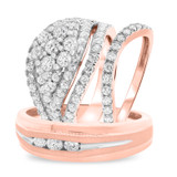 Photo of Aimee 2 3/8 ct tw. Diamond Fancy Cluster Trio Set 14K Rose Gold [BT402R-C000]
