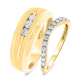 Photo of Aimee 1/2 ct tw. Diamond Wedding Band Set 10K Yellow Gold [WB402Y]