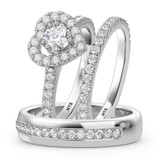 Photo of Kailani 2 ct tw. Diamond Round Solitaire Trio Set 14K White Gold [BT365W-R038]