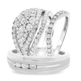 Photo of Aimee 2 3/8 ct tw. Diamond Fancy Cluster Trio Set 14K White Gold [BT402W-C000]