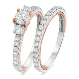 Photo of Evermore 1 1/5 Carat T.W. Diamond Round Solitaire Bridal Set 10K White Gold [BR452W-R038]
