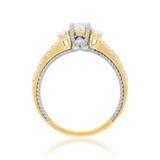 Photo of Evermore 1 1/5 Carat T.W. Diamond Round Solitaire Bridal Set 10K Yellow Gold [BT452YE-R038]