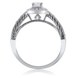 Photo of Allure 1/2 CT. T.W. Cushion Solitaire Bridal Set 14K White Gold [BT580WE-C000]