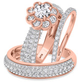 Photo of Ember 2 3/8 ct tw. Diamond Round Solitaire Trio Set 14K Rose Gold [BT273R-R045]