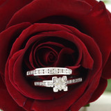 Photo of Norah 1/2 CT. T.W. Princess Cluster Bridal Set 14K White Gold [BR589W-C000]