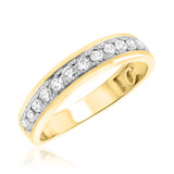Photo of Esme 1/2 ct tw. Diamond Wedding Band Set 14K Yellow Gold [BT408YL]