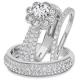 Photo of Ember 2 3/8 ct tw. Diamond Round Solitaire Trio Set 14K White Gold [BT273W-R045]