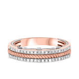 Photo of Rook 2/3 ct tw. Diamond Wedding Band Set 10K Rose Gold [BT453RM]